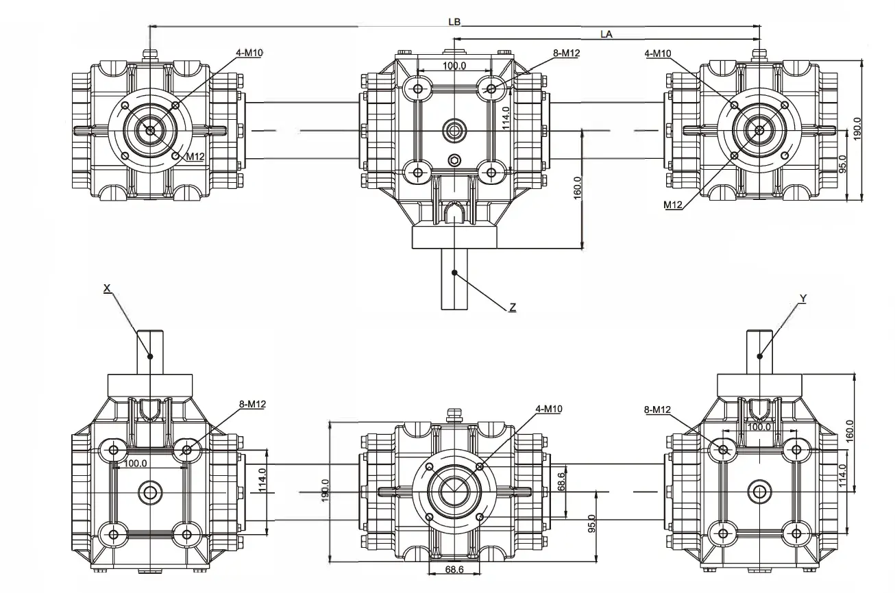 Fertilizer Seeder Gearbox Ep190 R3 For Fertilizer Broadcaster